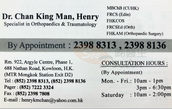 Dr CHAN KING MAN Name Card Dr CHAN KING MAN Name Card