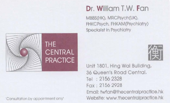 Dr FAN TAK WING Name Card Dr FAN TAK WING Name Card