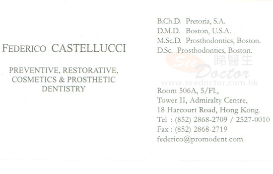Dr CASTELLUCCI, FEDERICO Name Card Dr CASTELLUCCI, FEDERICO Name Card
