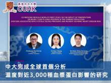 中大完成全球首個分析溫度對近3,000種血漿蛋白影響的研究