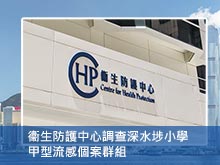 衞生防護中心調查深水埗小學甲型流感個案群組